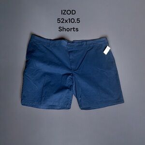 IZOD Big&Tall Blue, 52x10.5, Stretch Chino Shorts. M20